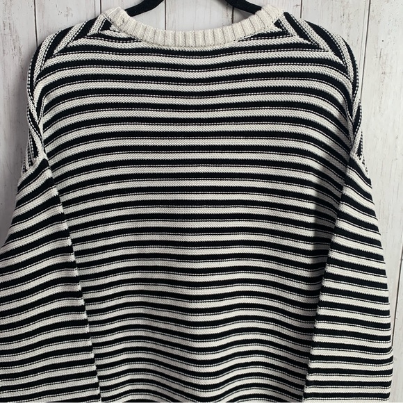 The Upside Boo Organic Cotton Striped Knit Crew Neck  Sweater Pullover Large - Picture 9 of 12